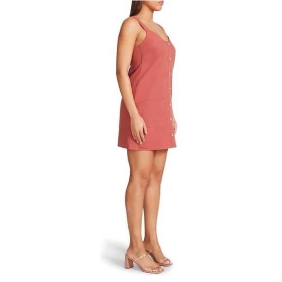 BB Dakota Steve Madden Easy A Button Front Tank Dress in Clay Small - Picture 2 of 11
